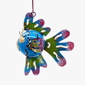 Hand Forged Recycled Metal Bio Fish Ornament